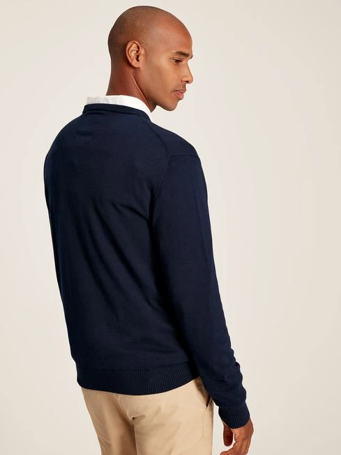 Navy Crew Neck Knitted Jumper - Image 2