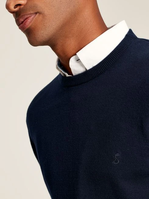 Navy Crew Neck Knitted Jumper - Image 5