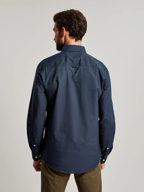 Oxford Navy Blue Classic Fit Shirt - Image 3