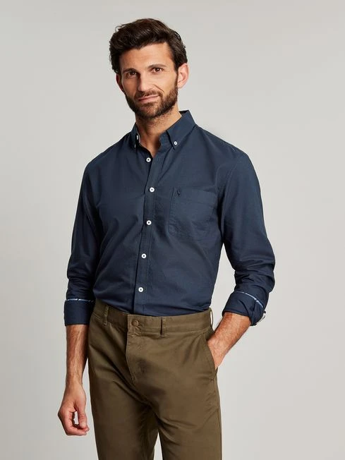 Oxford Navy Blue Classic Fit Shirt - Image 5