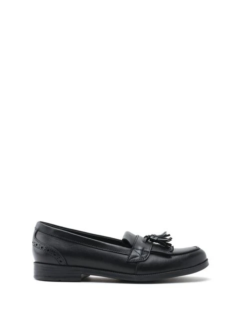 Start-Rite Sketch Slip On Black Patent Leather School Shoes Wide Fit