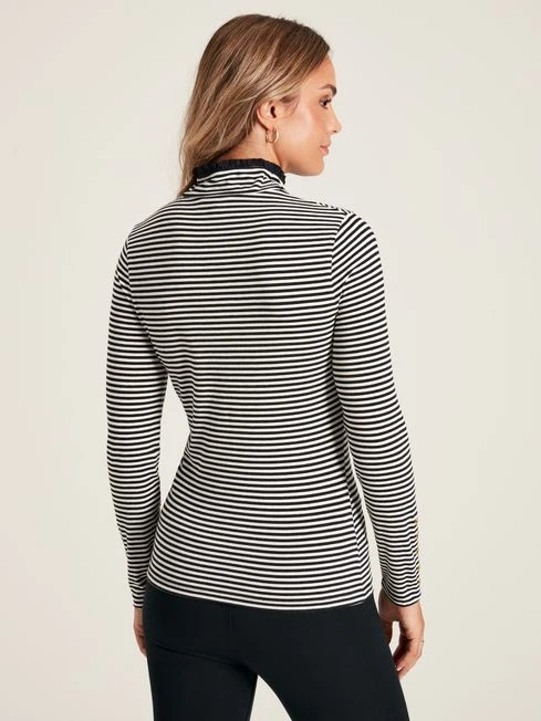 Black/Cream Roll Neck Top - Image 2