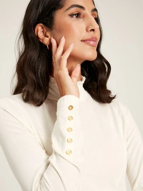 Cream Roll Neck Top - Image 5