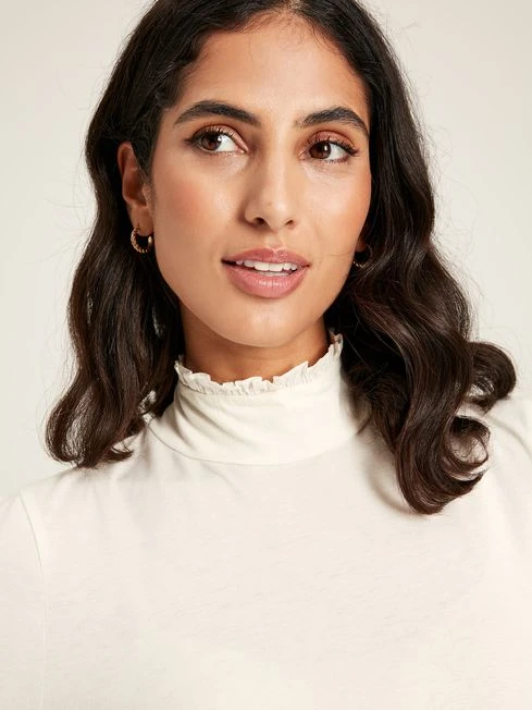 Cream Roll Neck Top - Image 6