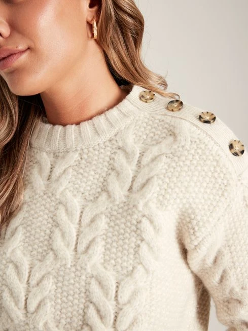 Cream Cable Knit Jumper - Image 5