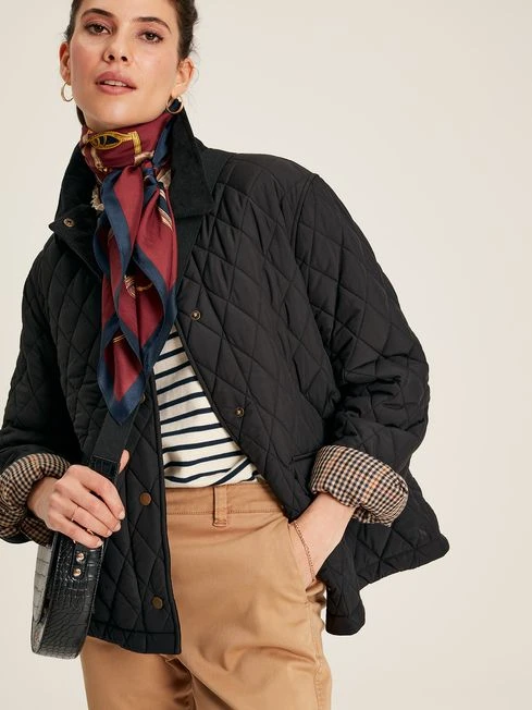 Black Showerproof Quilted Jacket