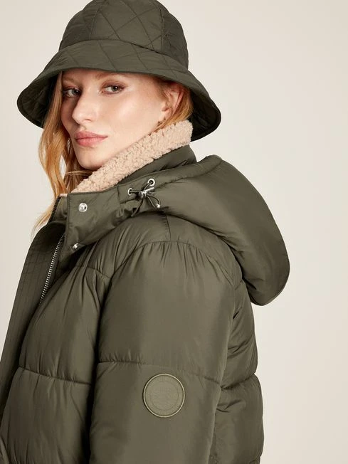 Dark Green Showerproof Padded Coat - Image 2