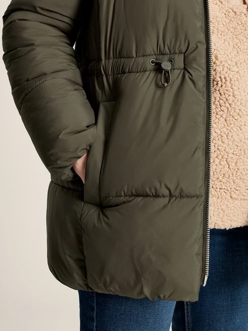 Dark Green Showerproof Padded Coat - Image 3