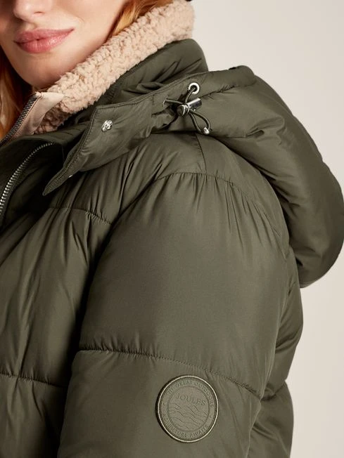 Dark Green Showerproof Padded Coat - Image 4