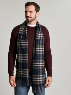 Navy Blue Wool Scarf