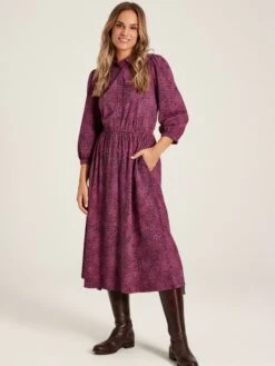 Purple Jersey Shirt Dress