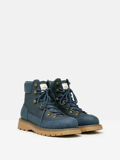 Navy Lace-Up Boots - Image 2