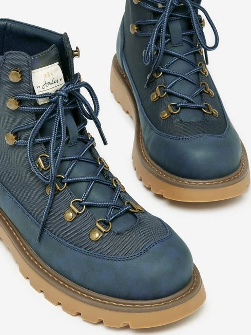 Navy Lace-Up Boots - Image 5