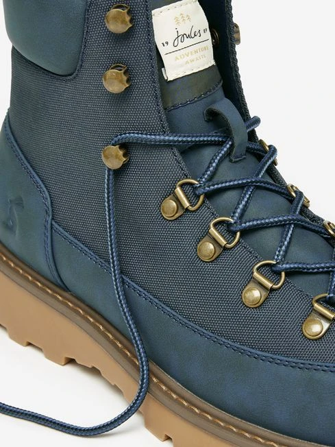 Navy Lace-Up Boots - Image 7