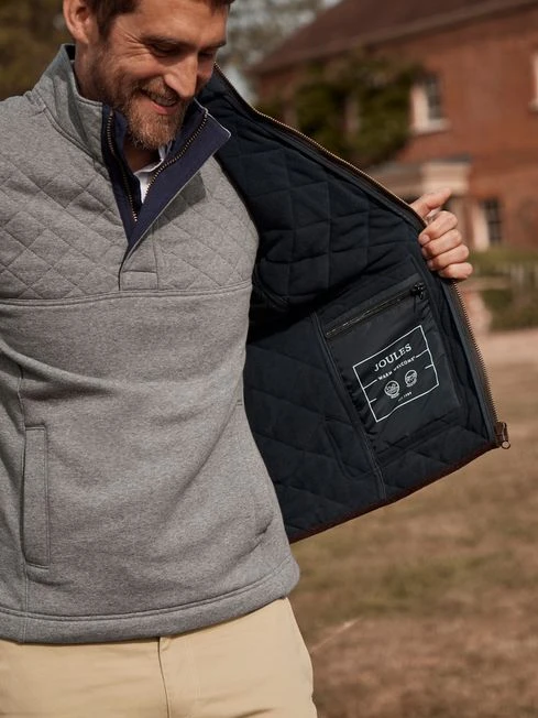 Blue Quilted Gilet - Image 6