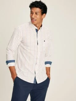 Abbott White Long Sleeve Classic Fit Poplin Shirt