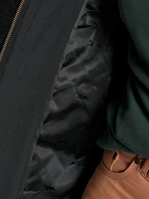 Black Showerproof Longline Diamond Quilted Gilet - Image 7