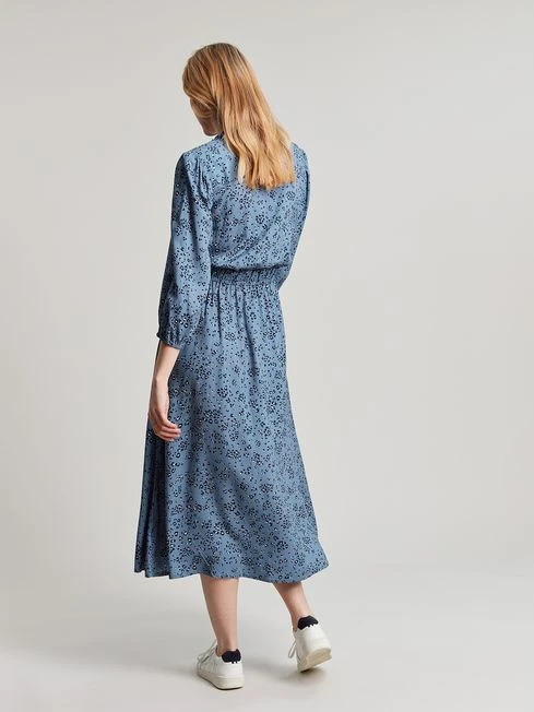 Joules Blue Josie Frill Elasticated Waist Dress - Image 2