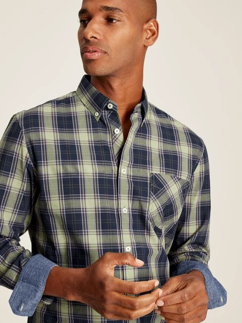 Green Long Sleeve Classic Fit Poplin Shirt - Image 3
