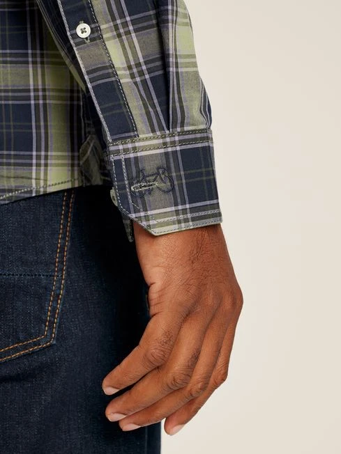 Green Long Sleeve Classic Fit Poplin Shirt - Image 4