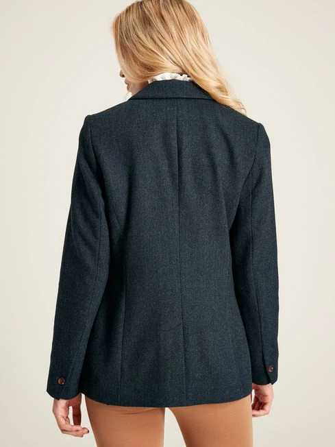 Navy Blue Tweed Blazer - Image 2