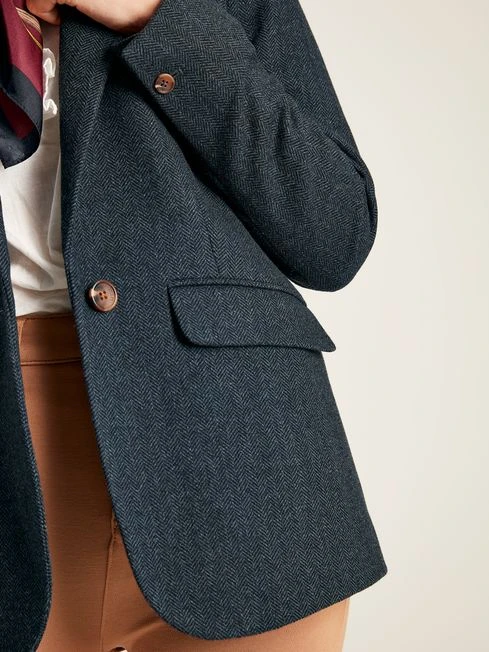 Navy Blue Tweed Blazer - Image 5