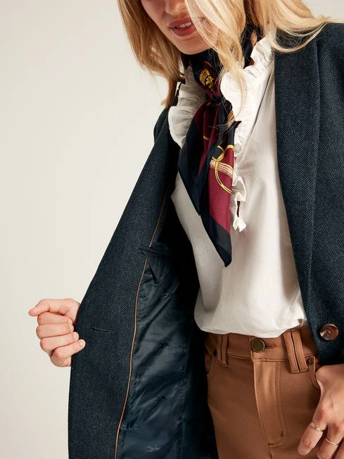 Navy Blue Tweed Blazer - Image 6