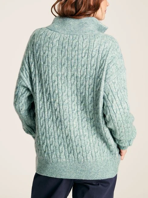 Teal Blue Quarter Zip Jumper - Image 2