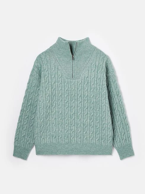 Teal Blue Quarter Zip Jumper - Image 6