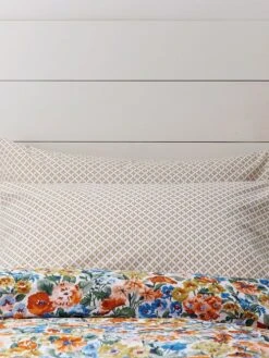 White Bunbury Floral Housewife Pillowcase Pair