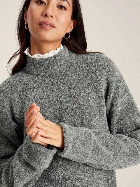 Grey Bouclé Knit Jumper - Image 5