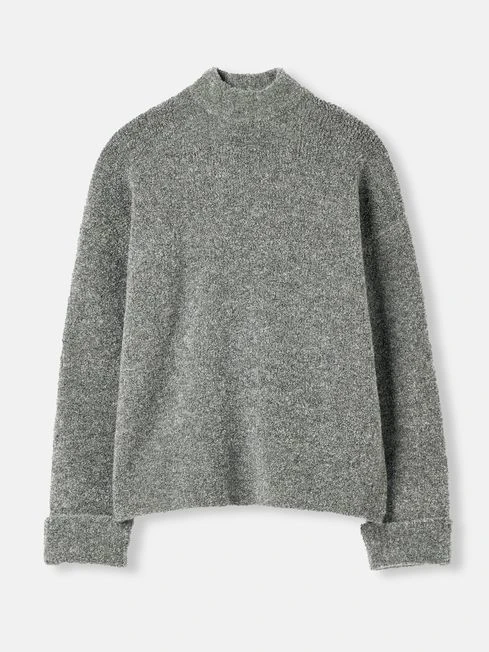 Grey Bouclé Knit Jumper - Image 6