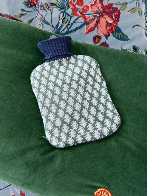 Green Oak Leaf Hot Water Bottle