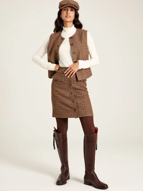 Avery Check Tweed Skirt - Image 3