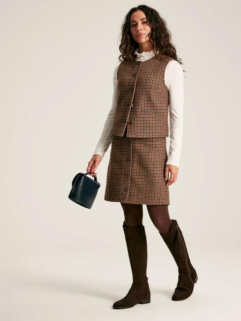 Avery Check Tweed Skirt - Image 4