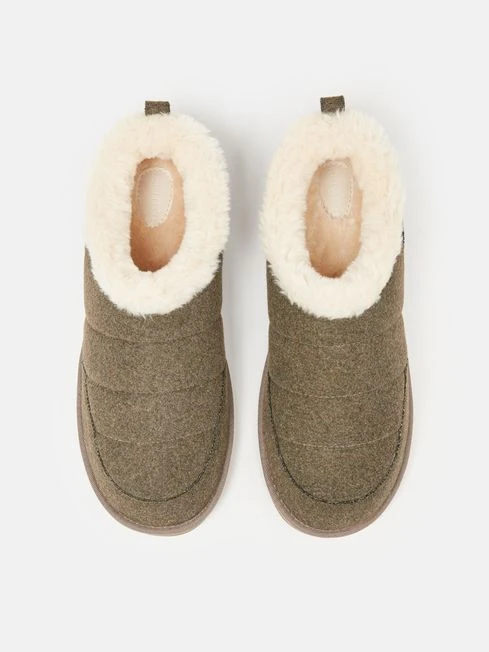 Tan Brown Faux Fur Lined Slippers - Image 4