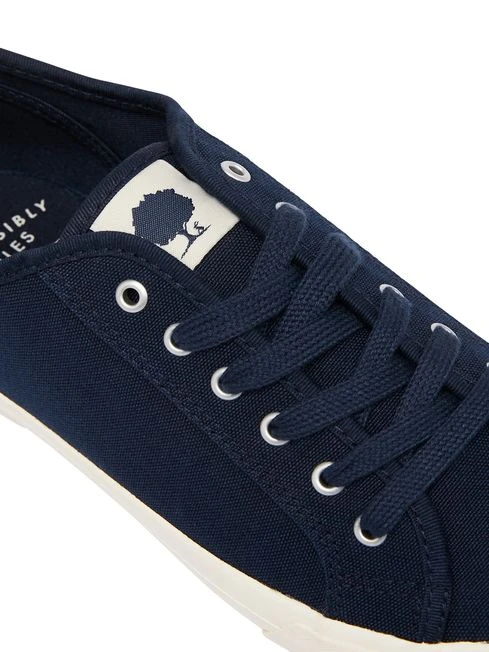 Navy Blue Lace-up Trainers - Image 6