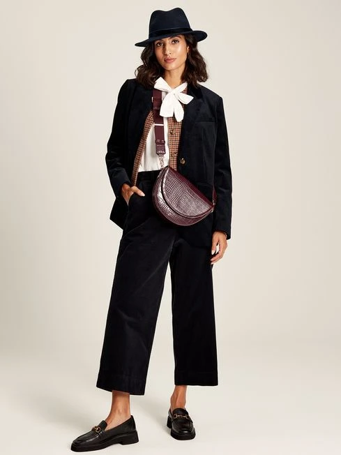 Burgundy Red Half Moon Cross Body Bag - Image 3