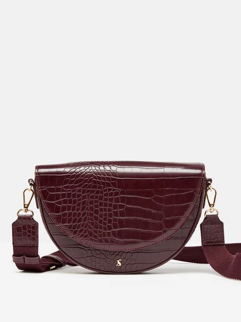 Burgundy Red Half Moon Cross Body Bag - Image 4