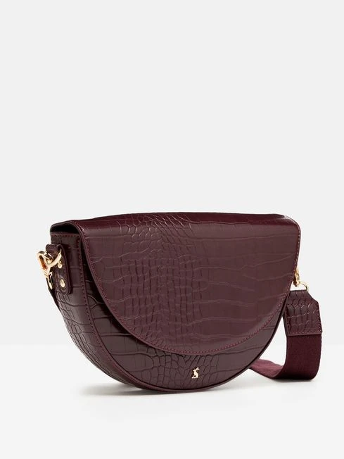 Burgundy Red Half Moon Cross Body Bag - Image 5