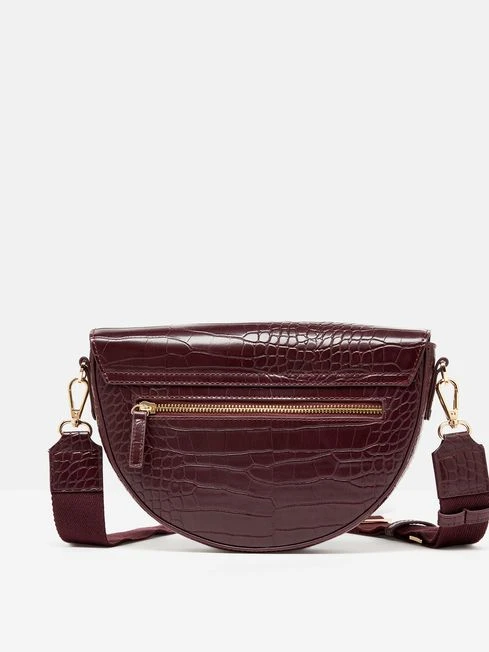Burgundy Red Half Moon Cross Body Bag - Image 6