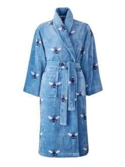 Blue Botanical Bee Robe