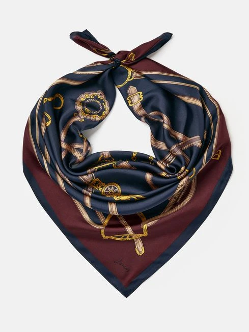 Blue Silk Square Scarf - Image 4