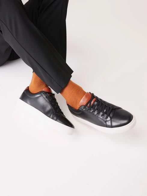 Black Leather Trainers