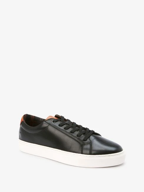 Black Leather Trainers - Image 4