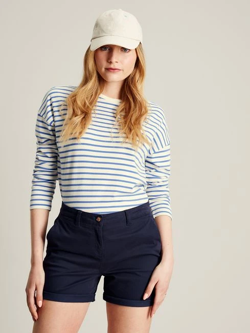 Blue Drop Shoulder Long Sleeve Top