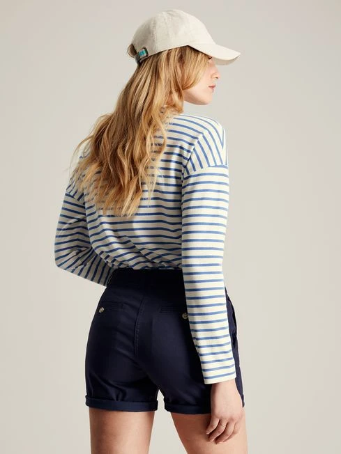 Blue Drop Shoulder Long Sleeve Top - Image 2