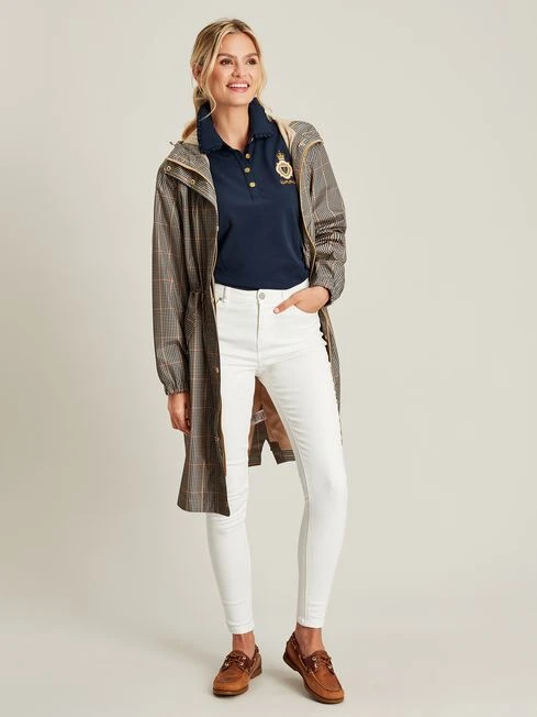 Blue Short Sleeve Frill Collared Polo Shirt - Image 3