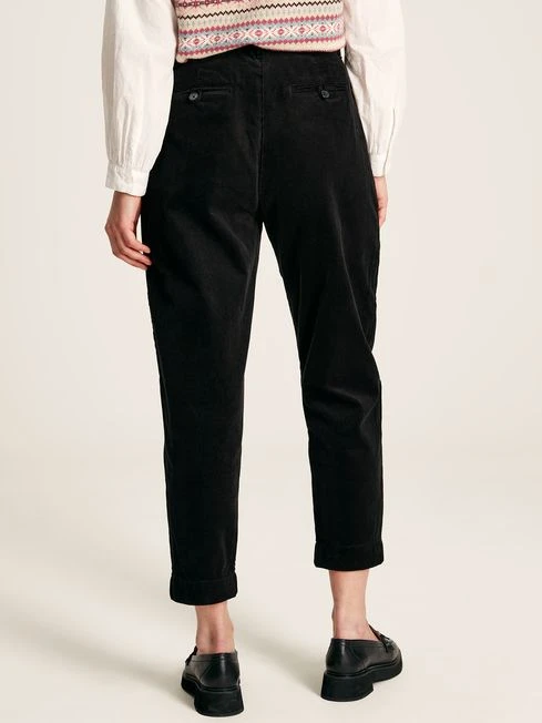 Black Cord Tapered Leg Trousers - Image 2