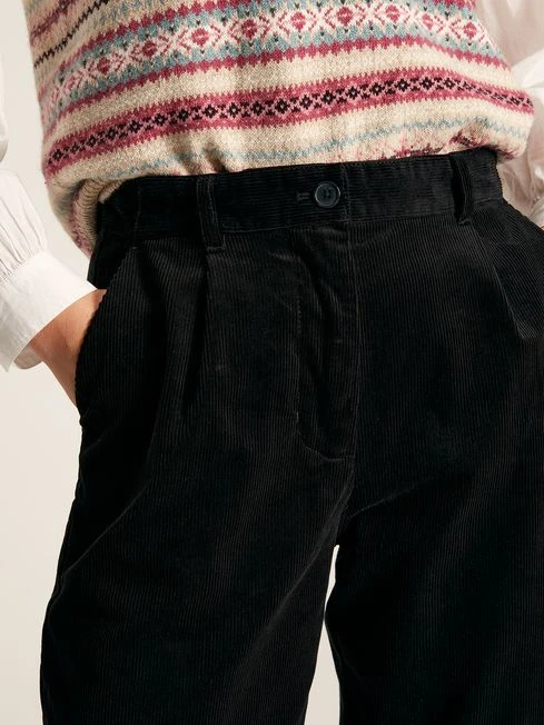 Black Cord Tapered Leg Trousers - Image 5